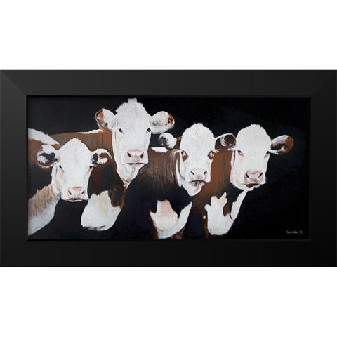 Girls  Black Modern Wood Framed Art Print by Redman, Suzi