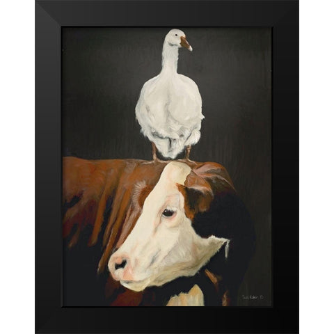 Twos Company Black Modern Wood Framed Art Print by Redman, Suzi