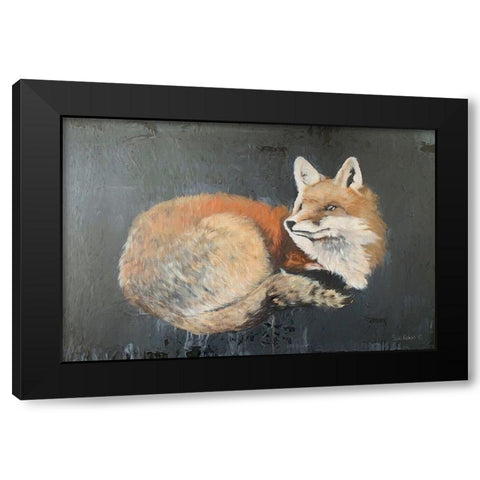 Starry, Starry Night Fox Black Modern Wood Framed Art Print by Redman, Suzi