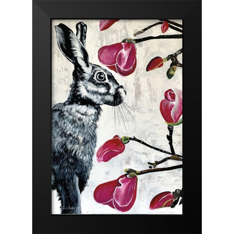Magnolia Black Modern Wood Framed Art Print by Redman, Suzi