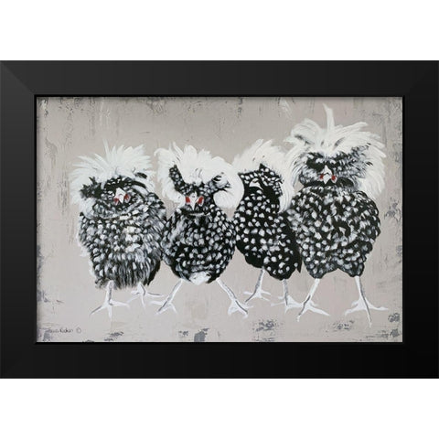 Polish Chickens Black Modern Wood Framed Art Print by Redman, Suzi