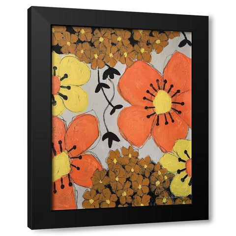 Lazy Daisy II Black Modern Wood Framed Art Print with Double Matting by Redman, Suzi