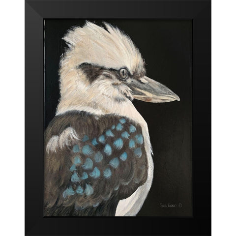 Kookaburra Black Modern Wood Framed Art Print by Redman, Suzi