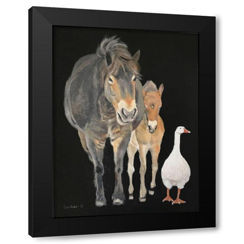 Farmyard Trio Black Modern Wood Framed Art Print by Redman, Suzi