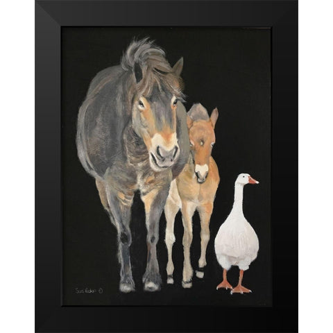 Farmyard Trio Black Modern Wood Framed Art Print by Redman, Suzi
