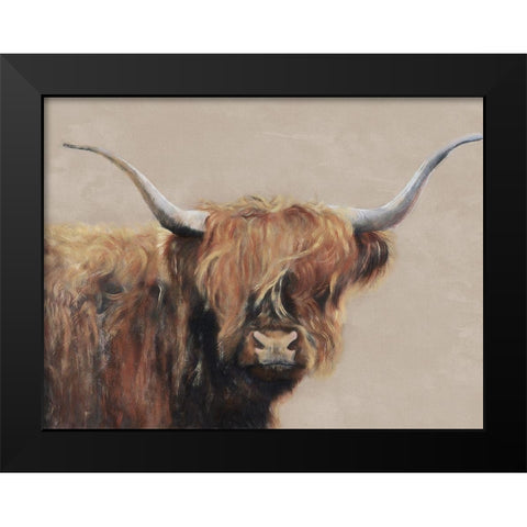 Highland Cow Black Modern Wood Framed Art Print by Redman, Suzi