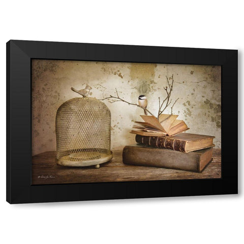 Bird Watching Black Modern Wood Framed Art Print by Vieira, Robin-Lee