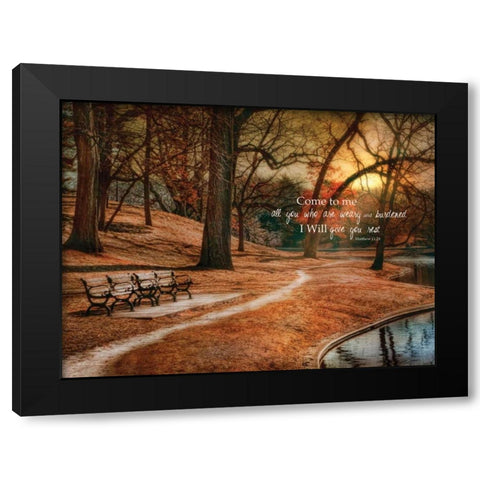 I Will Give You Rest Black Modern Wood Framed Art Print by Vieira, Robin-Lee