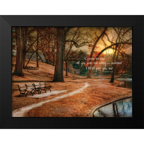 I Will Give You Rest Black Modern Wood Framed Art Print by Vieira, Robin-Lee