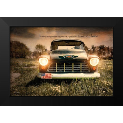 Wrong Lane Black Modern Wood Framed Art Print by Vieira, Robin-Lee
