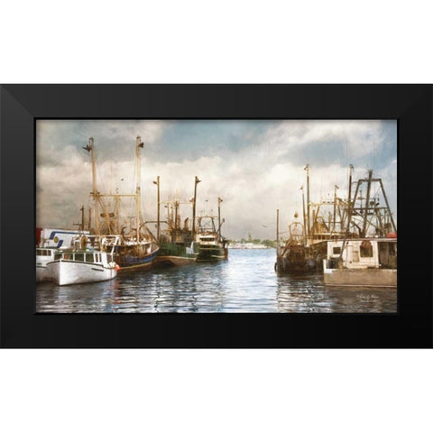 Harborside Black Modern Wood Framed Art Print by Vieira, Robin-Lee