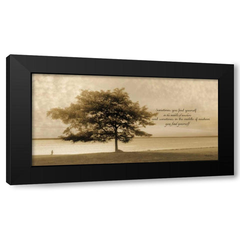 Find Yourself Black Modern Wood Framed Art Print with Double Matting by Vieira, Robin-Lee