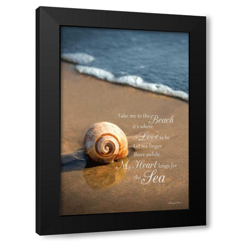 Take Me to the Beach Black Modern Wood Framed Art Print with Double Matting by Vieira, Robin-Lee