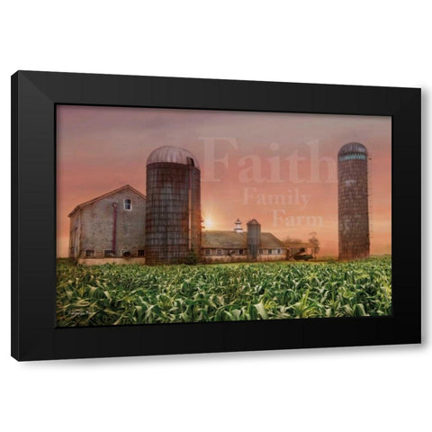 Faith, Family, Farm Black Modern Wood Framed Art Print by Vieira, Robin-Lee