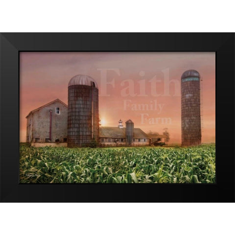 Faith, Family, Farm Black Modern Wood Framed Art Print by Vieira, Robin-Lee