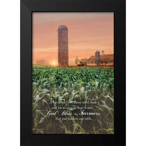 God Bless Farmers Black Modern Wood Framed Art Print by Vieira, Robin-Lee
