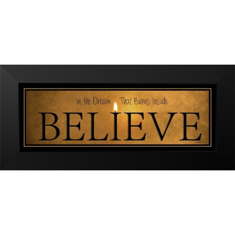 Believe Black Modern Wood Framed Art Print by Vieira, Robin-Lee