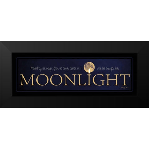 Moonlight Black Modern Wood Framed Art Print by Vieira, Robin-Lee
