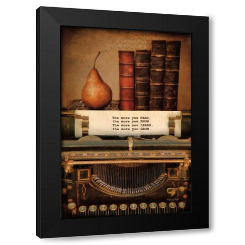 Read, Know, Learn, Grow Black Modern Wood Framed Art Print by Vieira, Robin-Lee