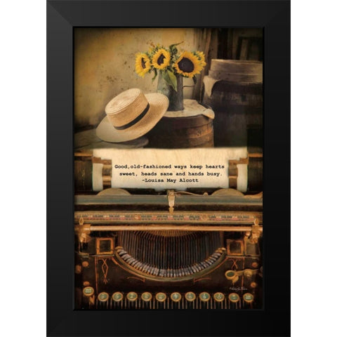 Old-Fashioned Ways Black Modern Wood Framed Art Print by Vieira, Robin-Lee