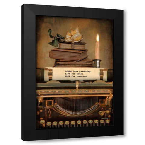 Learn from Yesterday Black Modern Wood Framed Art Print with Double Matting by Vieira, Robin-Lee