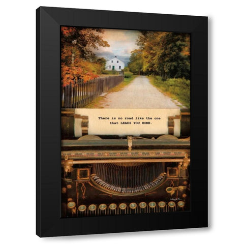 There is No Road Black Modern Wood Framed Art Print with Double Matting by Vieira, Robin-Lee