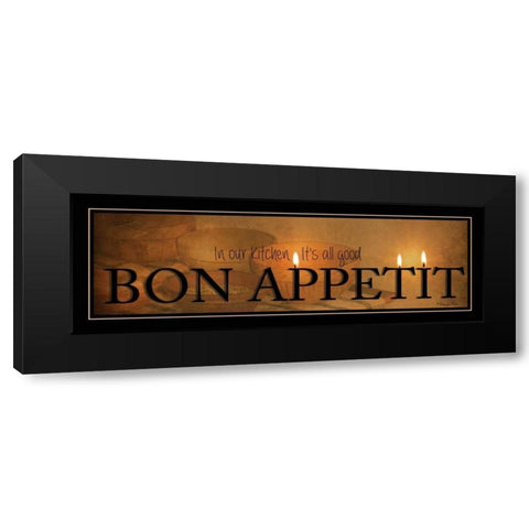 Bon Appetit Black Modern Wood Framed Art Print with Double Matting by Vieira, Robin-Lee