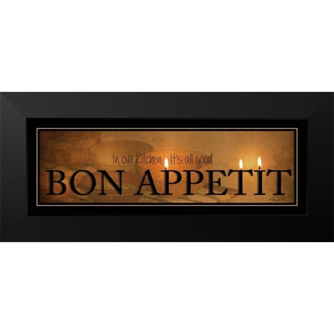 Bon Appetit Black Modern Wood Framed Art Print by Vieira, Robin-Lee