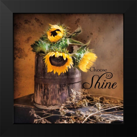 Choose to Shine Black Modern Wood Framed Art Print by Vieira, Robin-Lee