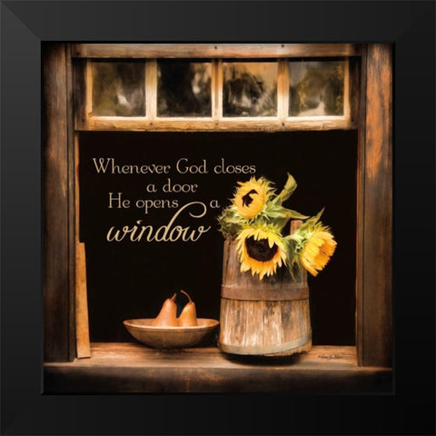 God Opens Windows Black Modern Wood Framed Art Print by Vieira, Robin-Lee