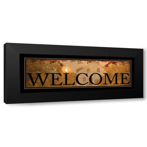 Welcome Black Modern Wood Framed Art Print by Vieira, Robin-Lee