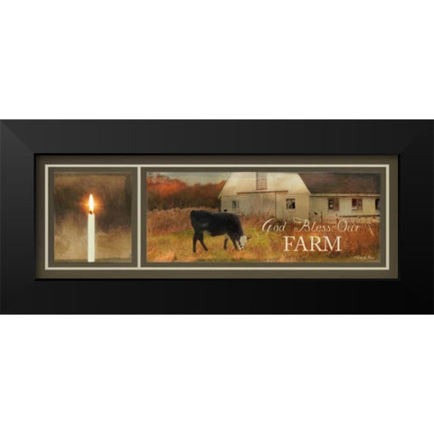 God Bless Our Farm Black Modern Wood Framed Art Print by Vieira, Robin-Lee