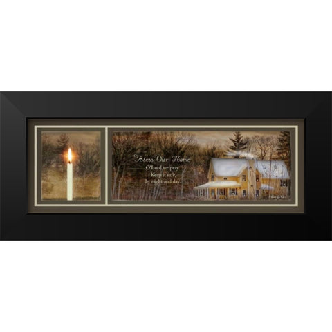 God Bless Our Home Black Modern Wood Framed Art Print by Vieira, Robin-Lee