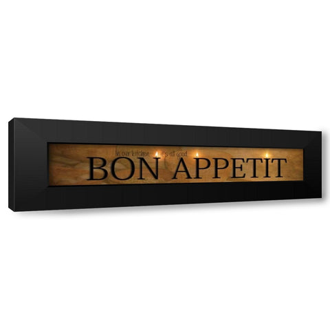 Bon Appetit Black Modern Wood Framed Art Print with Double Matting by Vieira, Robin-Lee