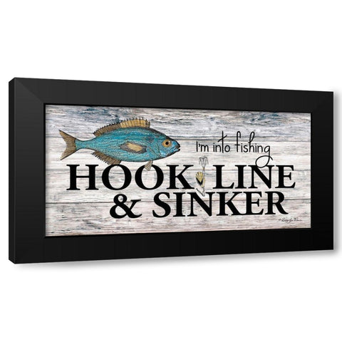Hook, Line and Sinker Black Modern Wood Framed Art Print by Vieira, Robin-Lee
