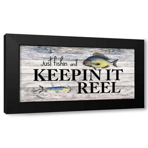 Keepin It Reel Black Modern Wood Framed Art Print with Double Matting by Vieira, Robin-Lee