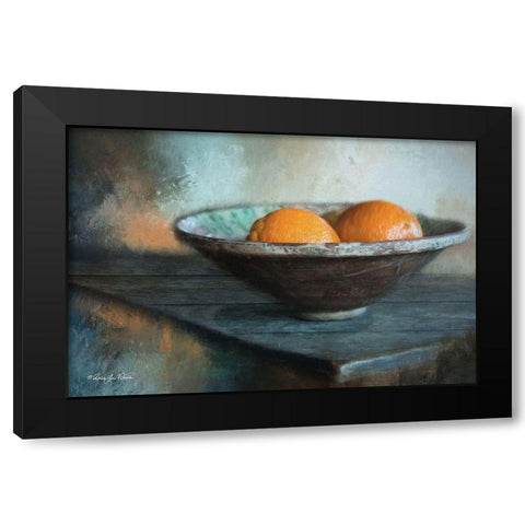 Orange Still Life Black Modern Wood Framed Art Print by Vieira, Robin-Lee
