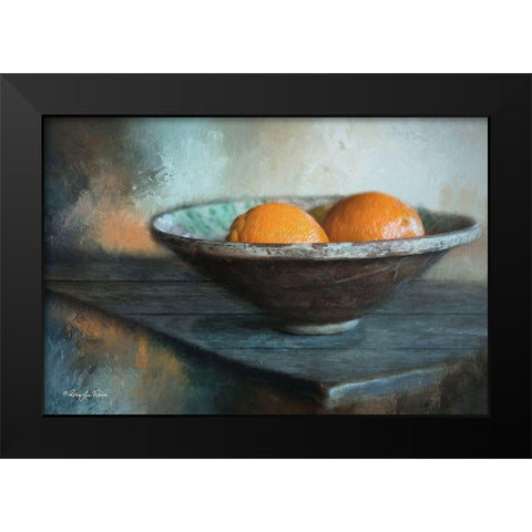 Orange Still Life Black Modern Wood Framed Art Print by Vieira, Robin-Lee