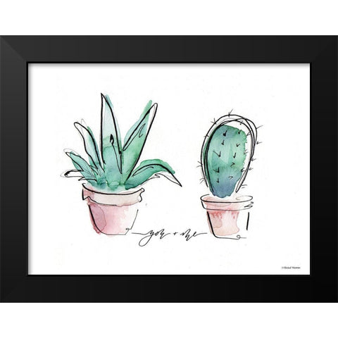 You and Me Cactus Black Modern Wood Framed Art Print by Nieman, Rachel