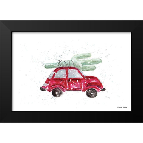 Home for Christmas Cactus Black Modern Wood Framed Art Print by Nieman, Rachel