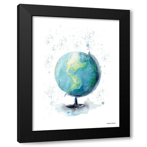 Globe Black Modern Wood Framed Art Print with Double Matting by Nieman, Rachel
