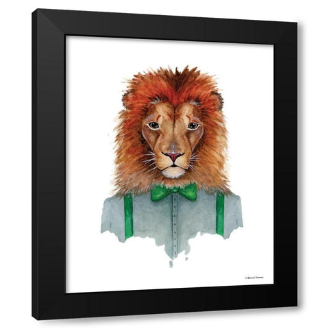 Lovely Lion Black Modern Wood Framed Art Print with Double Matting by Nieman, Rachel