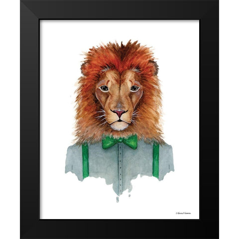 Lovely Lion Black Modern Wood Framed Art Print by Nieman, Rachel