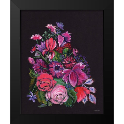 Dinner Party Florals in the Dark Black Modern Wood Framed Art Print by Nieman, Rachel
