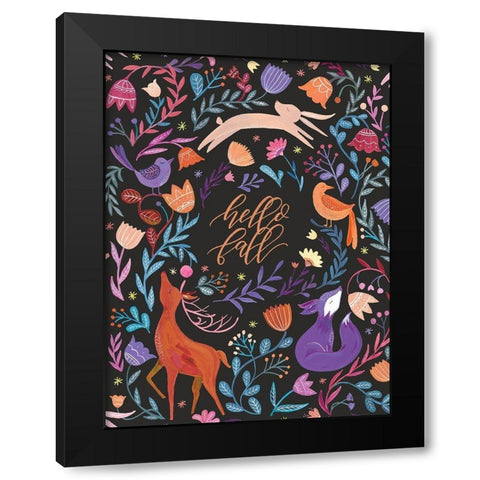 Hello Fall Folklore     Black Modern Wood Framed Art Print by Nieman, Rachel