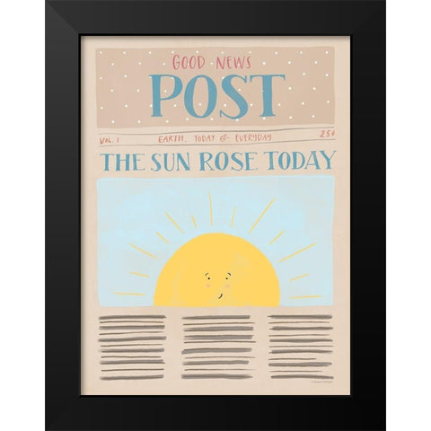 Good New Post Black Modern Wood Framed Art Print by Nieman, Rachel