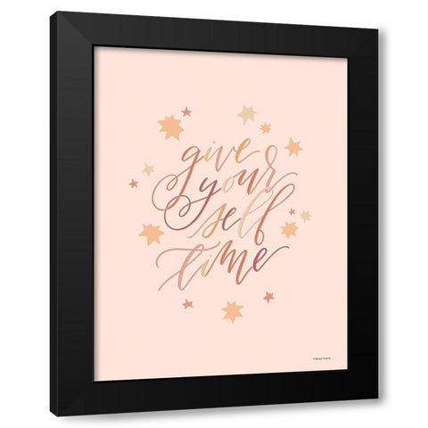 Give Yourself Time Black Modern Wood Framed Art Print by Nieman, Rachel