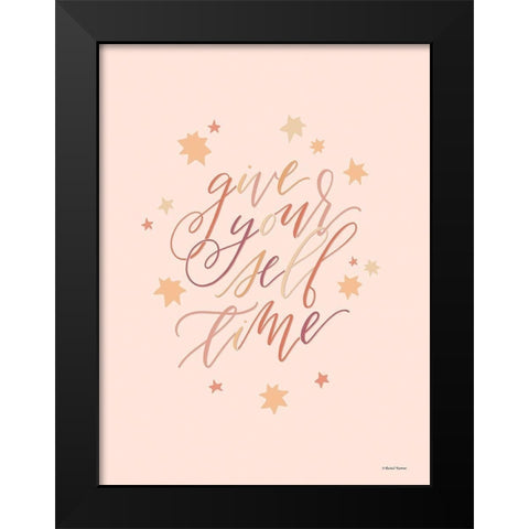 Give Yourself Time Black Modern Wood Framed Art Print by Nieman, Rachel