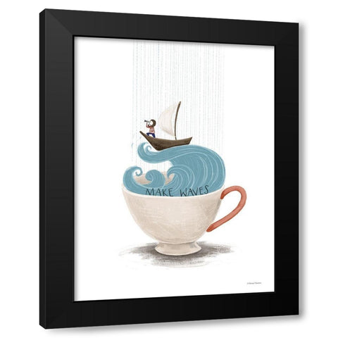 Make Waves Black Modern Wood Framed Art Print with Double Matting by Nieman, Rachel