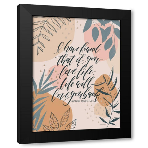 Love Life Black Modern Wood Framed Art Print by Nieman, Rachel